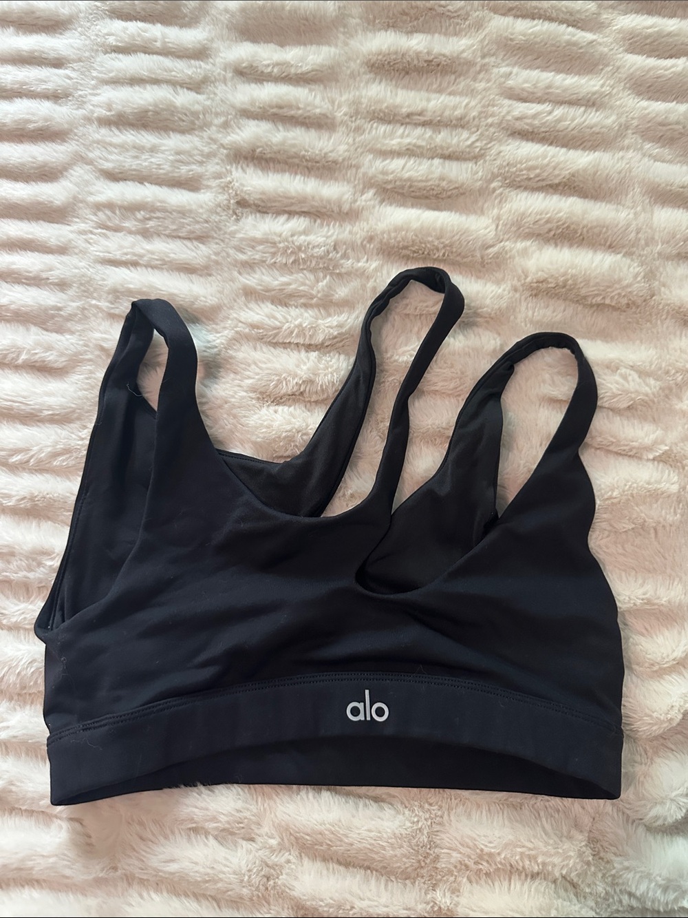 ALO Yoga Black Double-Strap Sports Bra XS